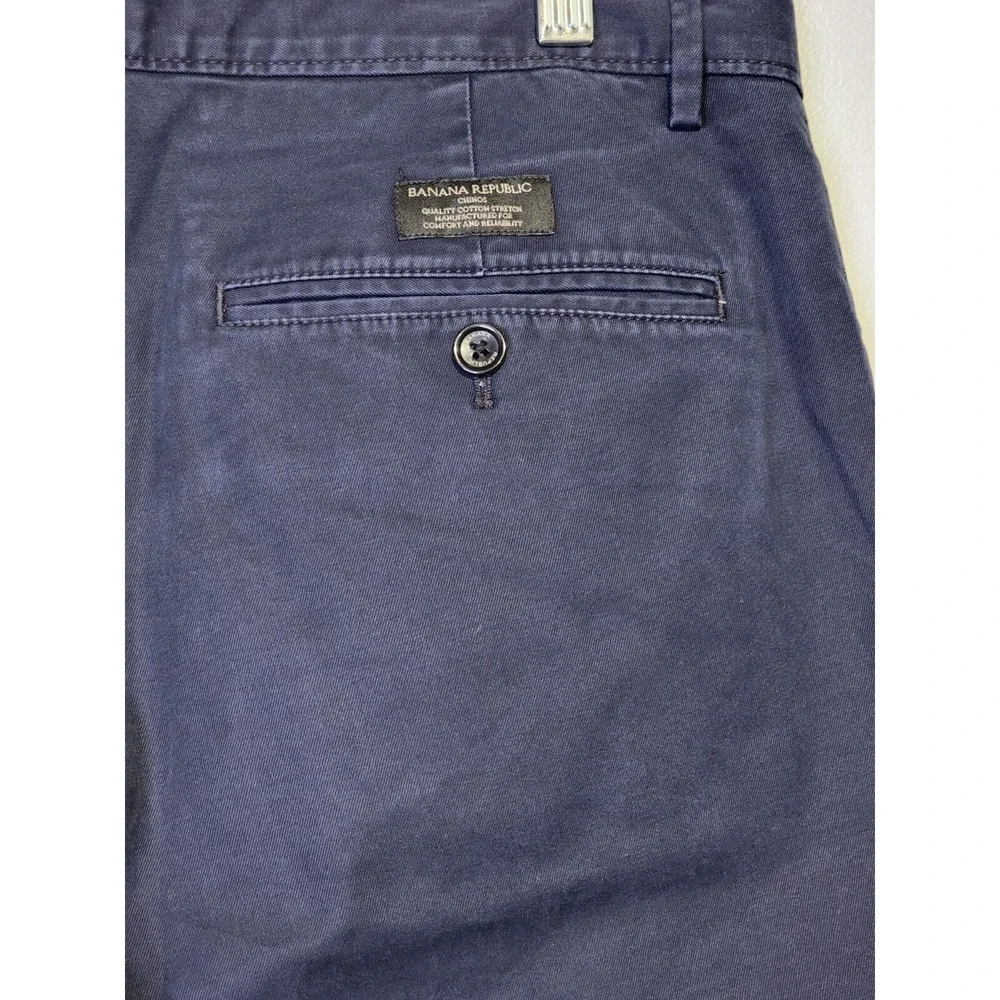 Banana Republic Mans Size 34x33 Fulton Chino Pants‎ Dark Blue Tag 34x34